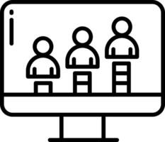 A computer screen with people on it vector