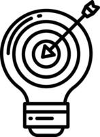 Light bulb with arrow and target icon illustration vector