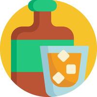 A bottle of whiskey and a glass of whiskey vector