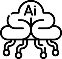 Ai brain icon illustration vector