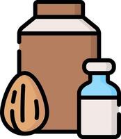 A bottle of pills and a nut vector