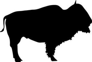 A bison is silhouetted against a white background vector