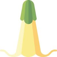A yellow squash with a green stem vector
