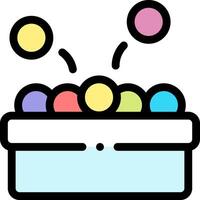 A box with colorful balls in it vector