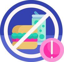 A no food sign with a hamburger and drink vector
