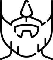 A line drawing of a man's face with a beard vector
