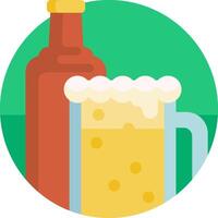 Beer and bottle icon vector
