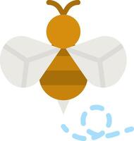 A bee with a blue circle around it vector