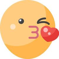 A yellow emoticion with a heart on it vector