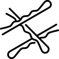 A black and white drawing of two scissors vector