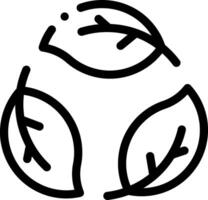 A black and white image of a leaf and a recycling symbol vector