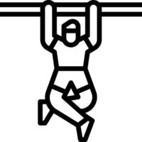A man hanging from a bar on a wall vector