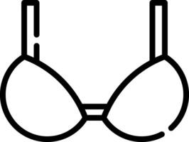 A bra with a black outline on a white background vector