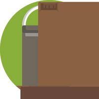 A brown box with a green handle on it vector