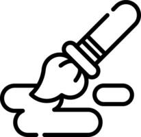 A black and white outline of a paintbrush vector