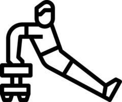 A man is doing push ups on a bench vector