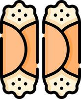 Two slices of bread with holes in them vector