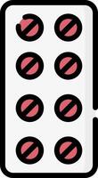 A pill box with red circles on it vector
