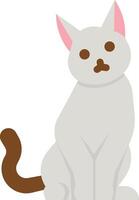A cartoon cat with a pink nose and brown tail vector