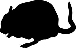 A black silhouette of a rat on a white background vector