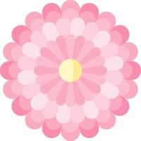 A pink flower with yellow center on a white background vector