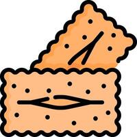 A pair of biscuits with a piece of bread in the middle vector