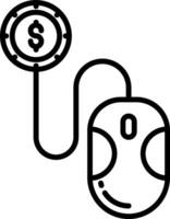 A mouse and a dollar sign on a white background vector