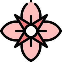 A pink flower with a star in the center vector