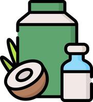 A bottle of medicine and coconut oil vector