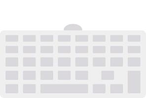 A white keyboard with a gray background vector