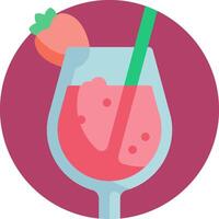 A strawberry drink with a straw in it vector