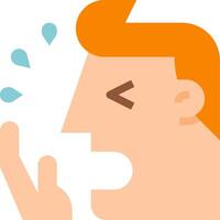 A man with a cold is blowing his nose vector