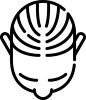 A black and white line drawing of a man's head vector