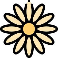 A yellow daisy flower with a black center vector