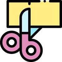 A pair of scissors cutting a piece of paper vector