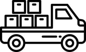 A truck with boxes on the back is shown vector