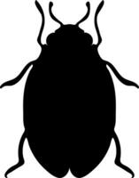 A black and white silhouette of a bug vector