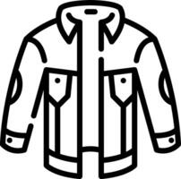 A black and white illustration of a jacket vector