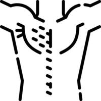 A black and white outline of a person's back vector