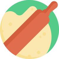 A pizza with a red handle and a slice of pizza vector