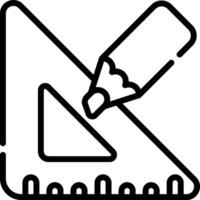 A pencil and a triangle icon vector