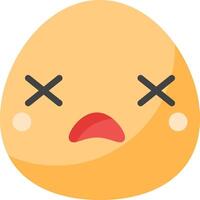 A sad emoticor with crossed eyes vector