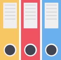 Three colorful folders with a black hole in the middle vector