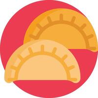 Two tortillas are shown on a red circle vector