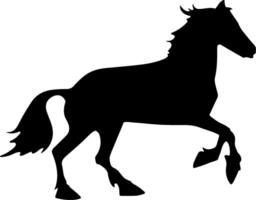 A silhouette of a horse running on a white background vector