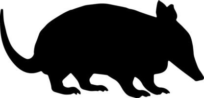 An armadillo is shown in silhouette on a white background vector