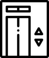A black and white icon of a door vector