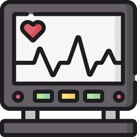 An icon of a monitor with a heart rate monitor vector