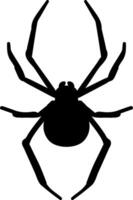A black and white spider silhouette on a white background vector