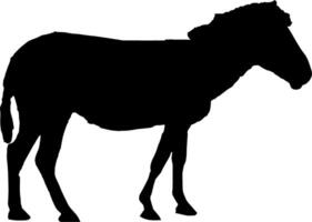 A black and white silhouette of a zebra vector